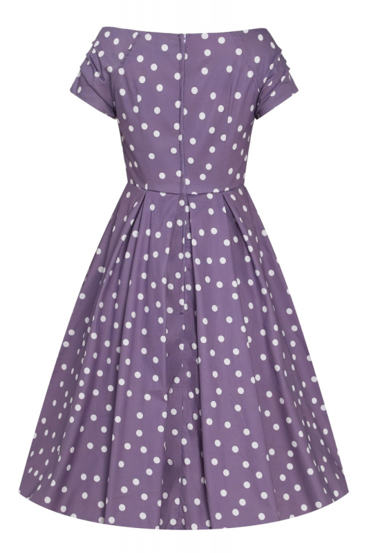 Swing Dress, LILY 50s Lilac Polkadot