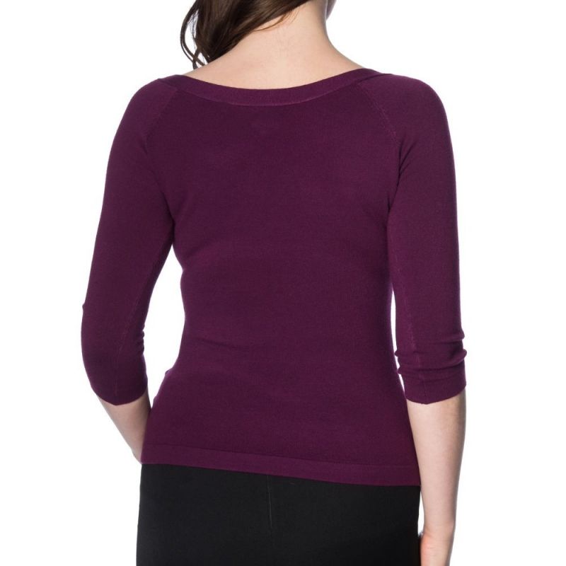 Knitted Top, PRETTY ILLUSION Aubergine (1281)