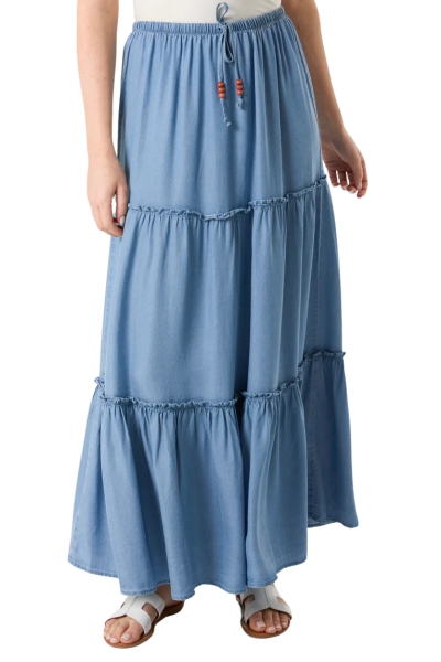 Maxi Skirt, FRILL DENIM