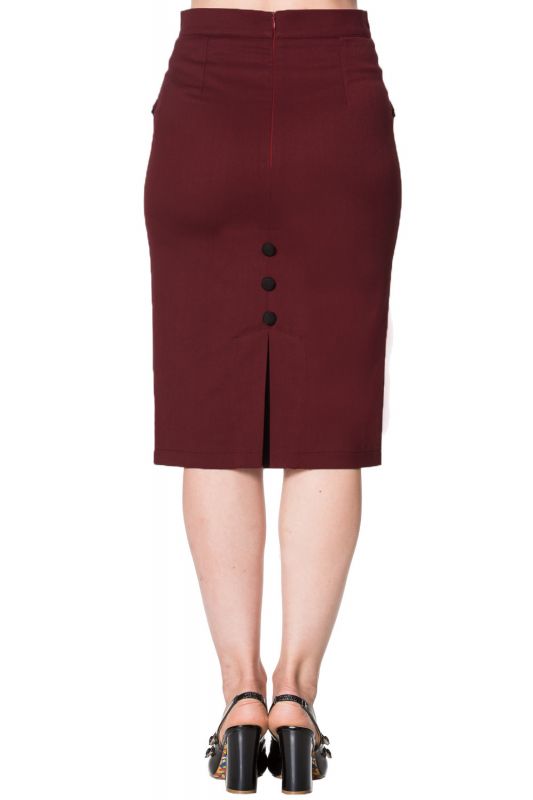 Pencil Skirt, TORI Burgundy (241)