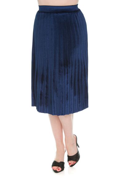 Skirt, PLEATED Velvet Blue (5559)