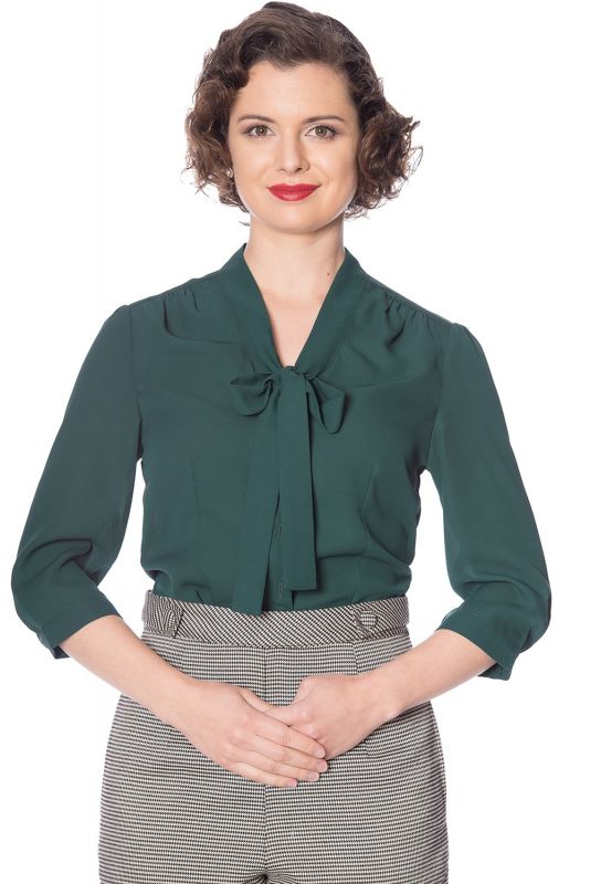 Blouse, PERFECT PUSSYBOW Green (14030)