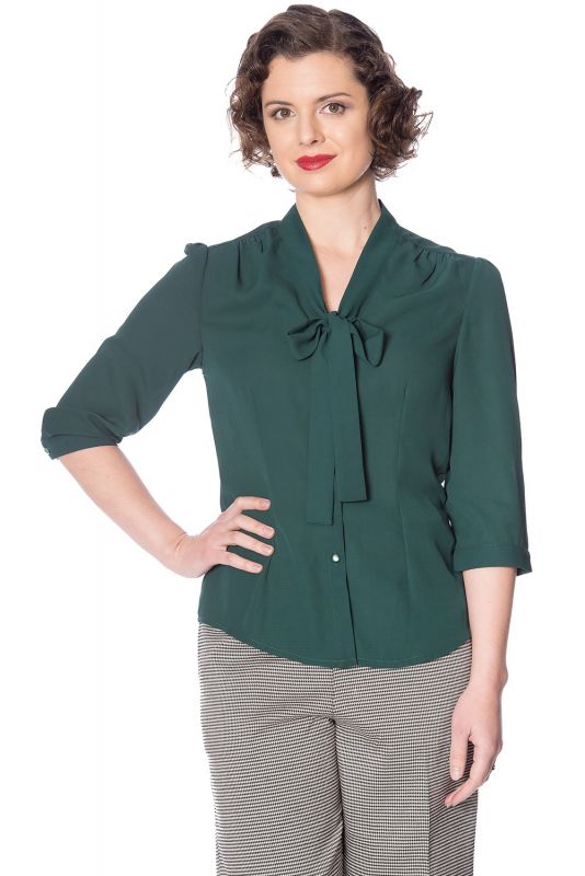 Blouse, PERFECT PUSSYBOW Green (14030)