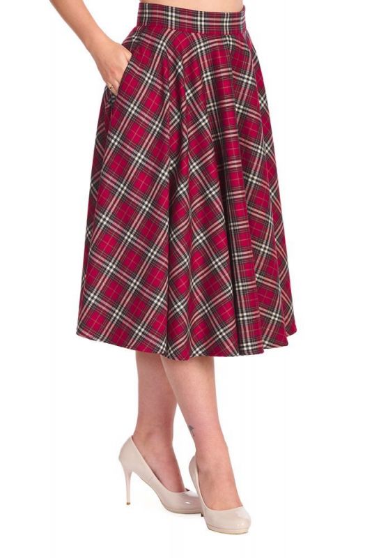 Swing Skirt, WINTER CHECK Burgundy (25380)