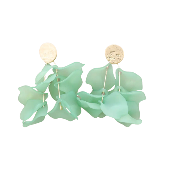 Earrings, 2 PETALS Mint