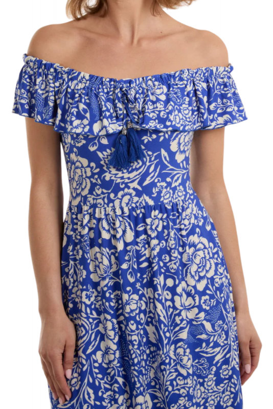 Mekko, BARDOT Retro Floral Royal Blue