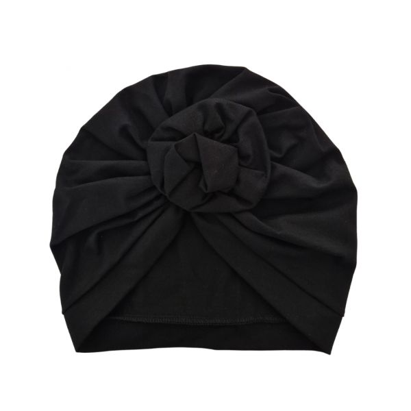 Turban Hat, ROSETTE Black