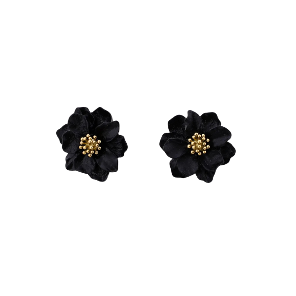 Earrings, FLOWER GLAM Black