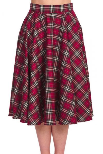 Swing Skirt, WINTER CHECK Burgundy (25380)