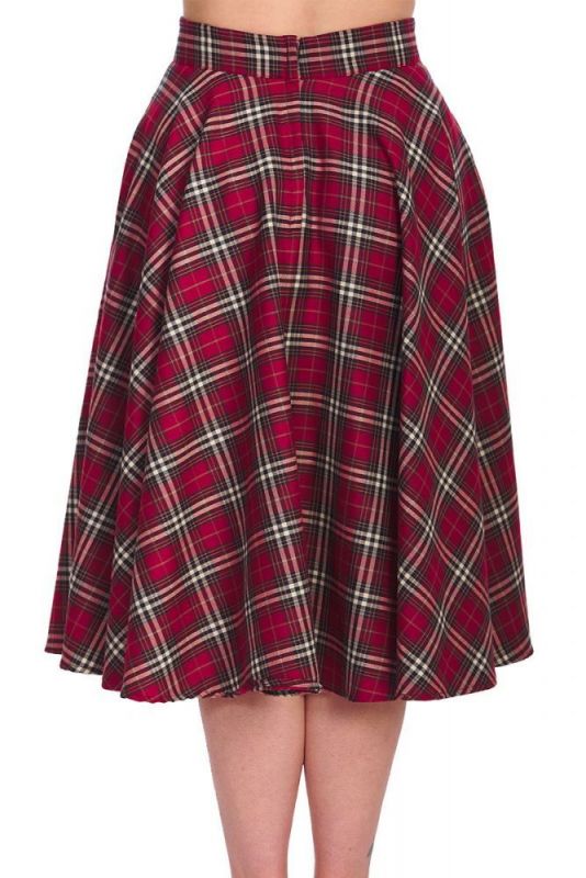 Swing Skirt, WINTER CHECK Burgundy (25380)