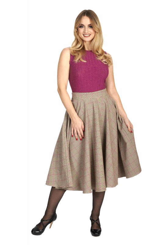 Swing Skirt, PINK CHECK PLEASE (25616)