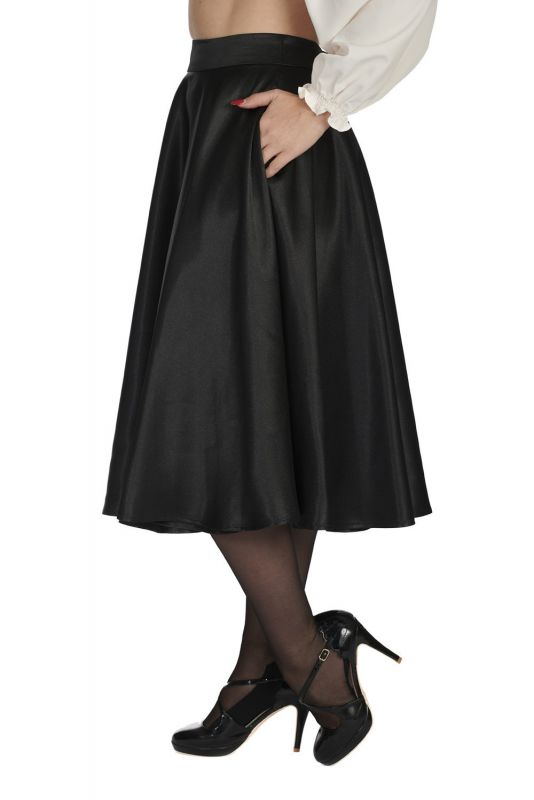 Swing Skirt, HAZEL Satin Black (25617)