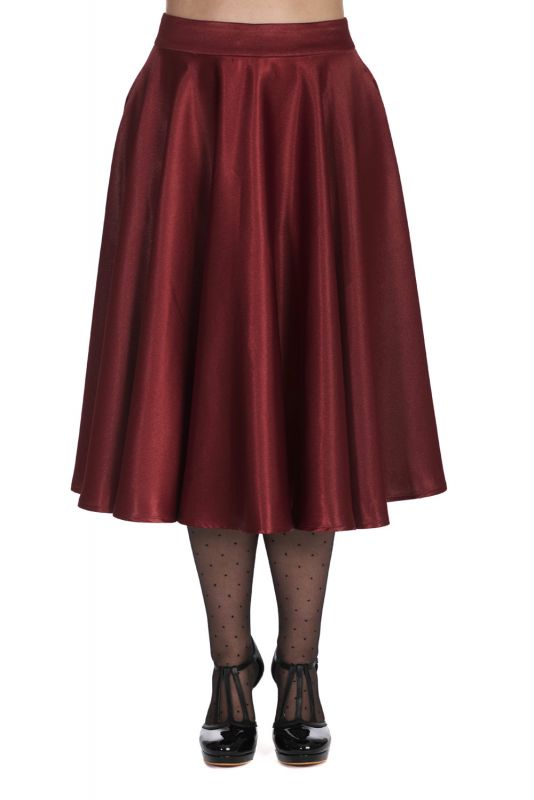 Swing Skirt, HAZEL Satin Burgundy (25617) 