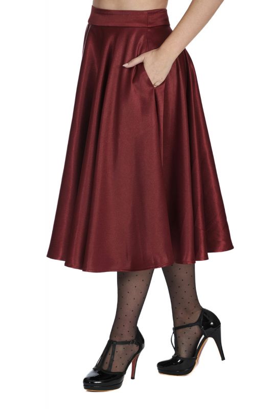 Swing Skirt, HAZEL Satin Burgundy (25617) 