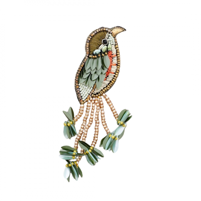 Brooch, BIRD Green