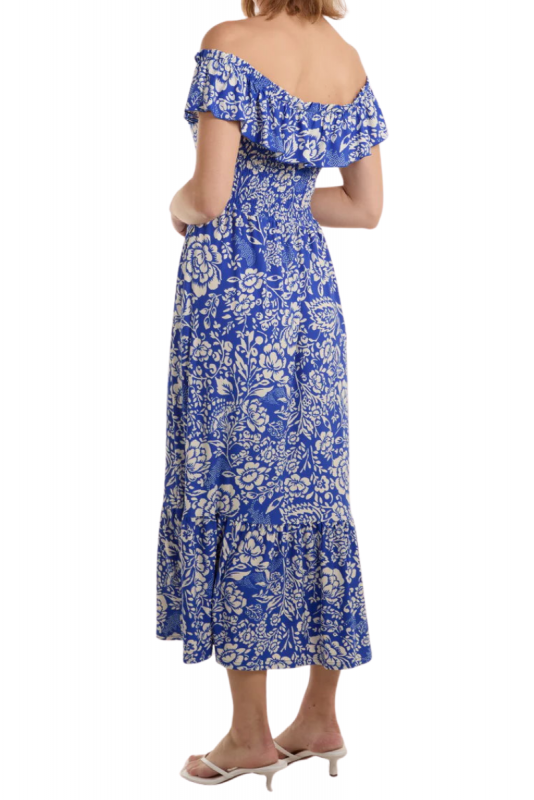 Mekko, BARDOT Retro Floral Royal Blue