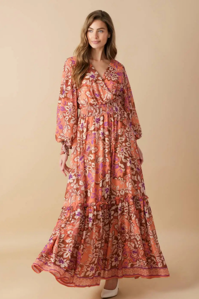 Maxi Dress, 70s FLORAL