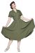 Swing Dress, CATERINA Olive Viscose Blend