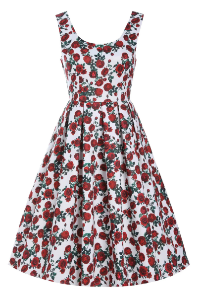 Swing Dress, AMANDA Red Roses (950)