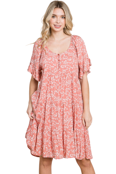 Dress, SUMMER ROMANCE Ditsy Coral