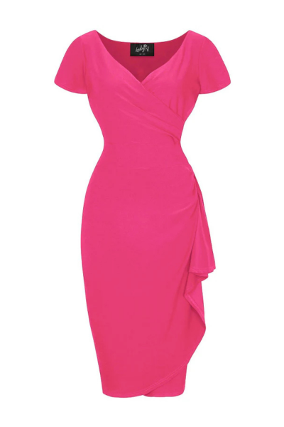 Pencil Dress, ELSIE Cerise