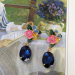 Earrings, FLORAL DROP Sapphire Blue