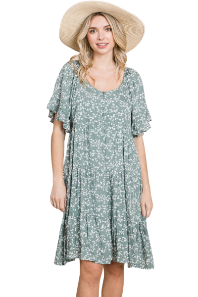 Dress, SUMMER ROMANCE Ditsy Sage