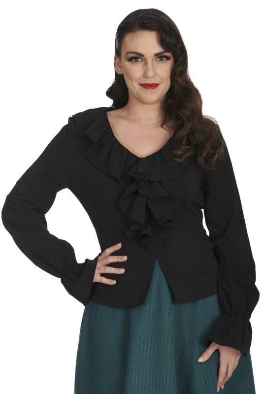 Blouse, FEELING FRILLY Black (14214)