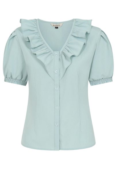 Blouse, FRILLY Light Blue (14227)