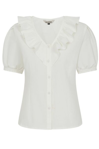 Blouse, FRILLY White (14227)