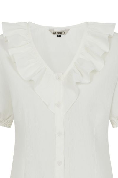 Blouse, FRILLY White (14227)