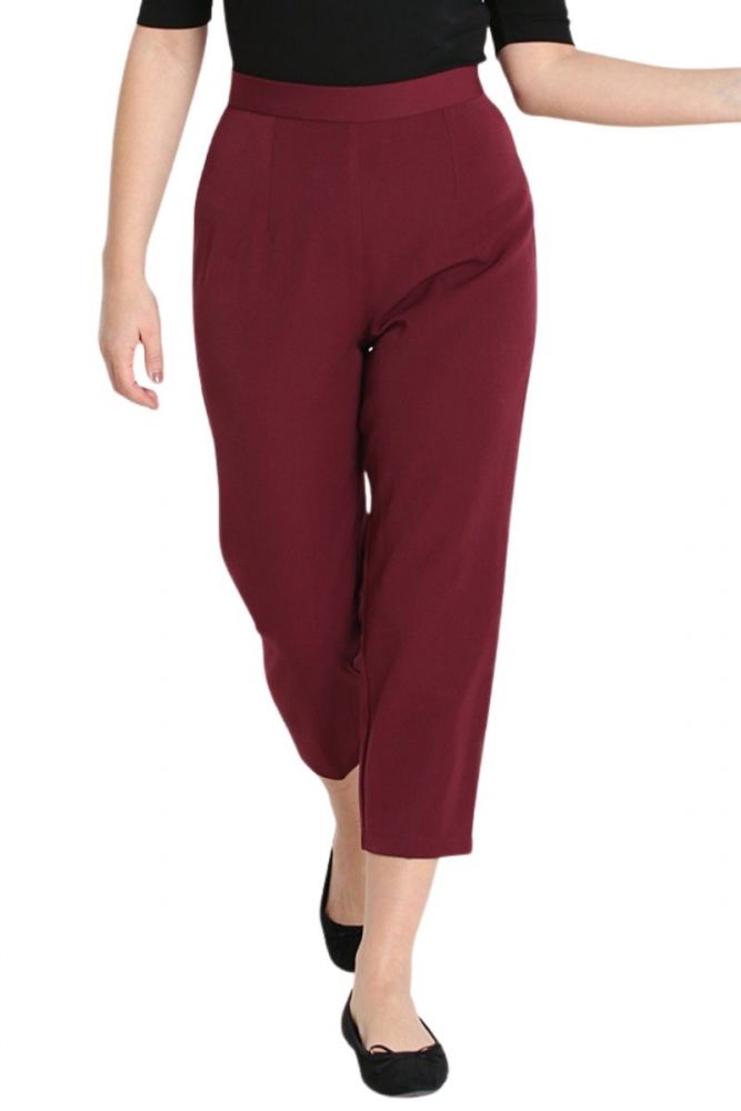 Trousers, CARLIE Burgundy - Dressy