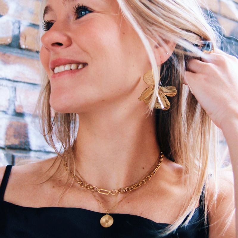 Earrings, GRACE Flower Leaves