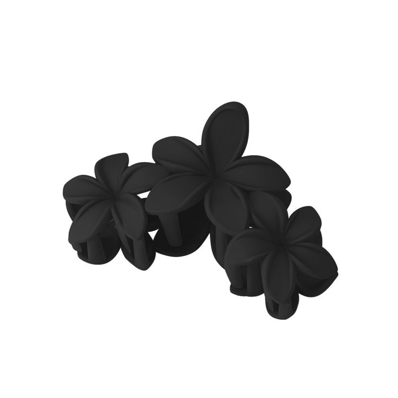 Hair Clip, 3 HIBISCUS Matta Black