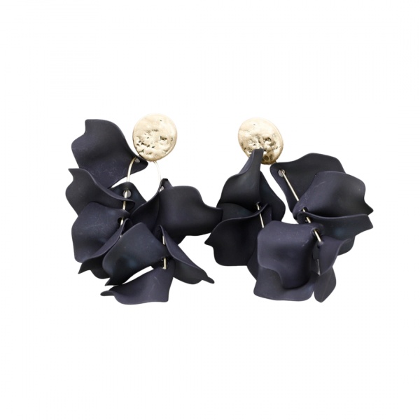 Earrings, 2 PETALS Black