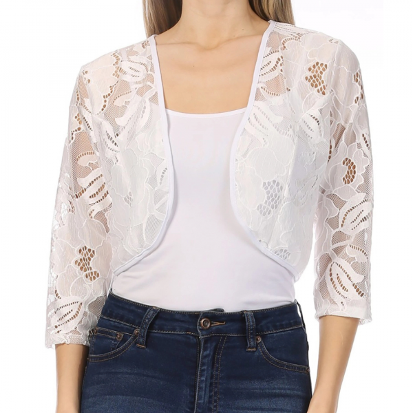 Lace Bolero, White