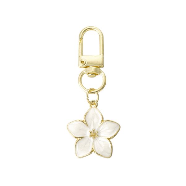 Keyring, Small Flower Ivory