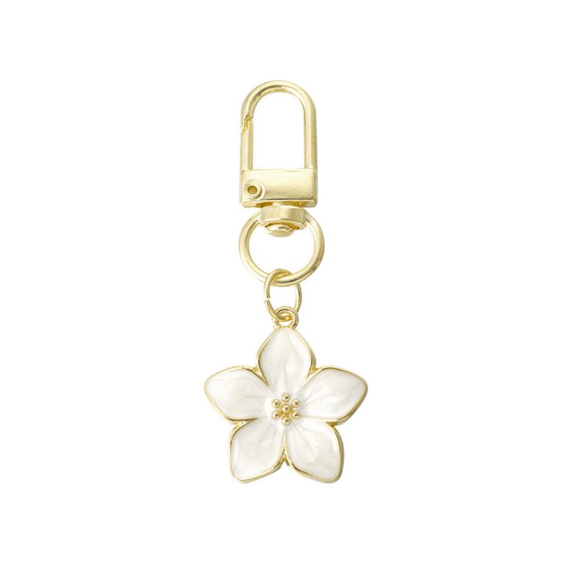 Keyring, Small Flower Ivory