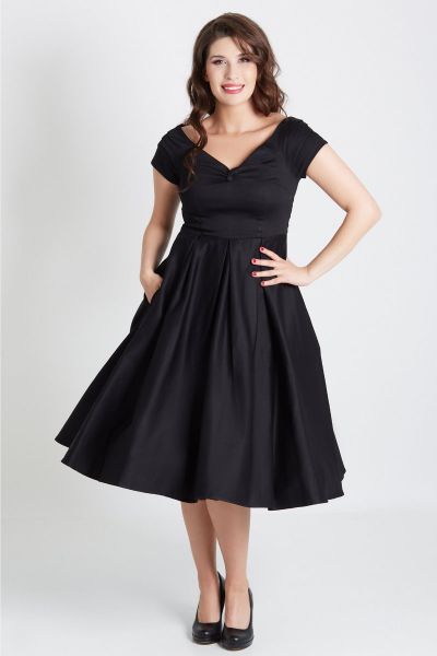 Swing Dress, LILY 50s Black (873)