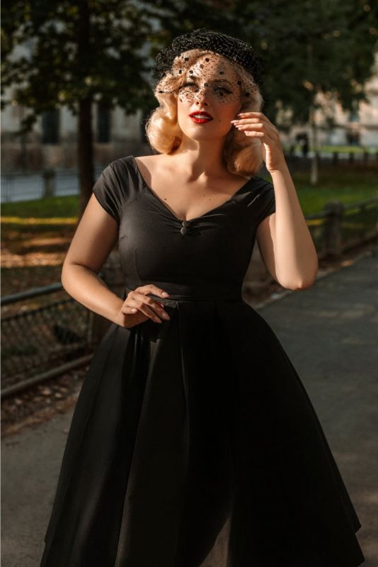 Swing Dress, LILY 50s Black (873)