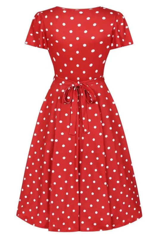 Swing Dress, LYRA Red Polkadot