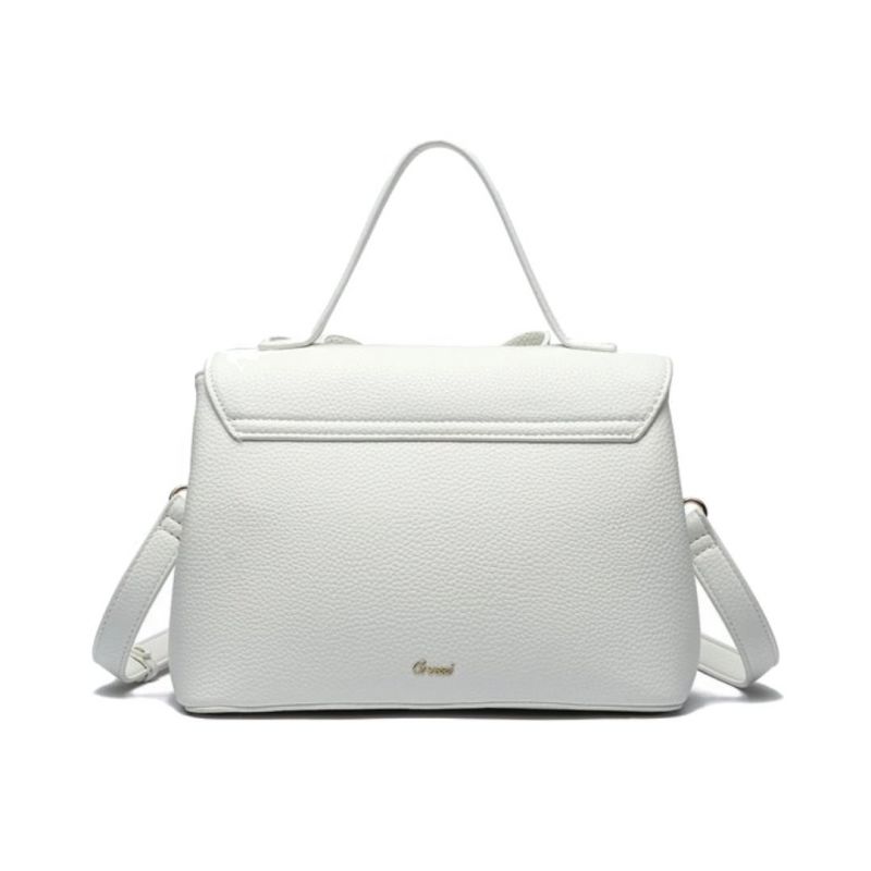 Handbag, MARY Bow White