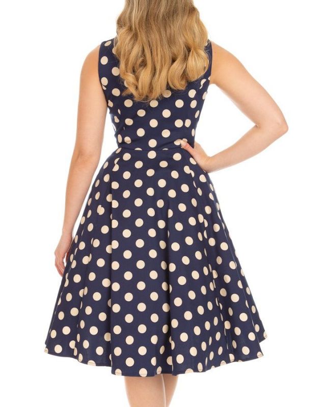 Swing Dress, HR MIA Navy Polka (261)