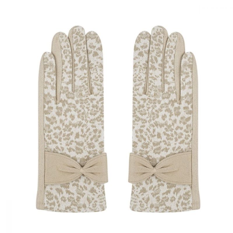 Gloves, LEOPARD Beige