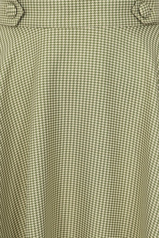 Swing Skirt, OLIVE Houndstooth (25676)