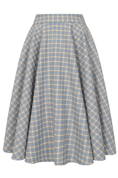 Swing Skirt, CARY Blue Check (25679)