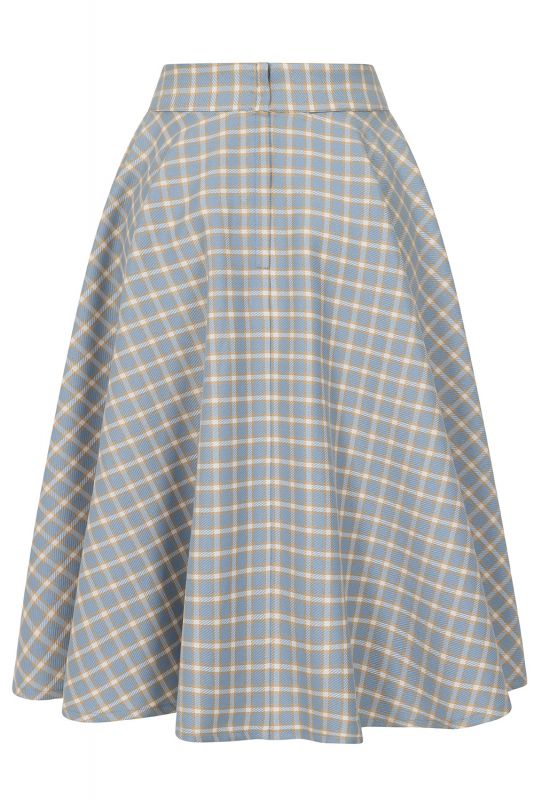 Swing Skirt, CARY Blue Check (25679)