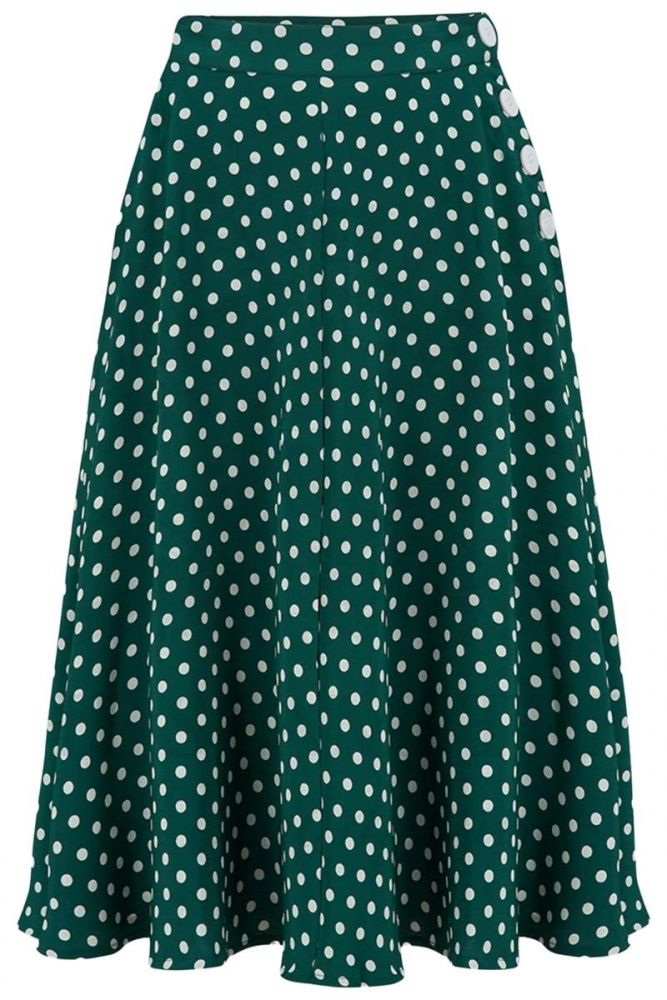 Skirt, SEAMSTRESS OF BLOOMSBURY Isabelle Green Polka - Dressy