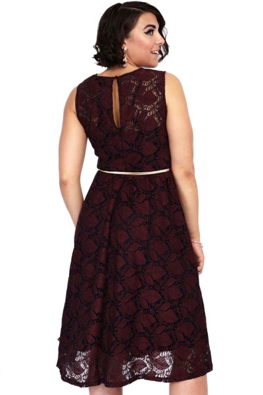 Swing Dress, LEAF Burgundy (8940)