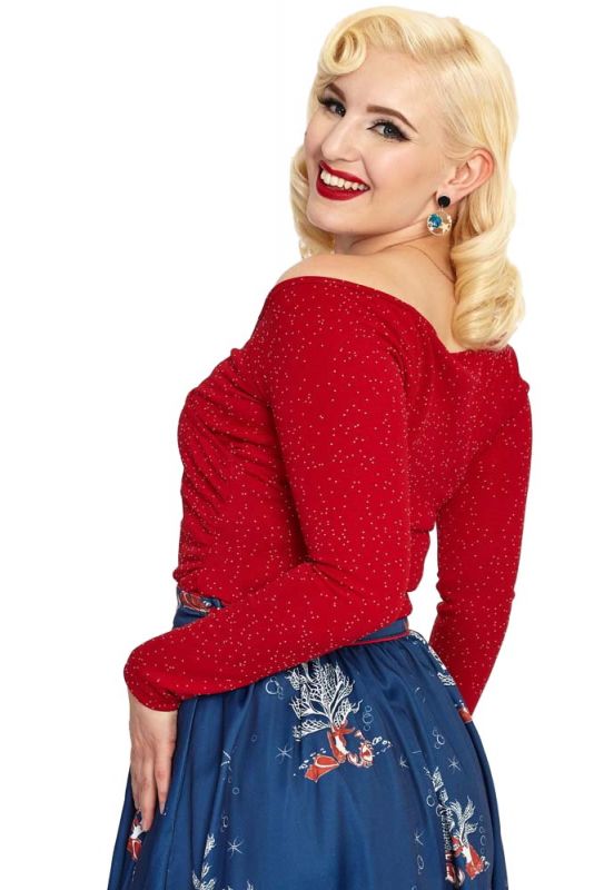 Top, STARLYN Snowflake Red (2258)